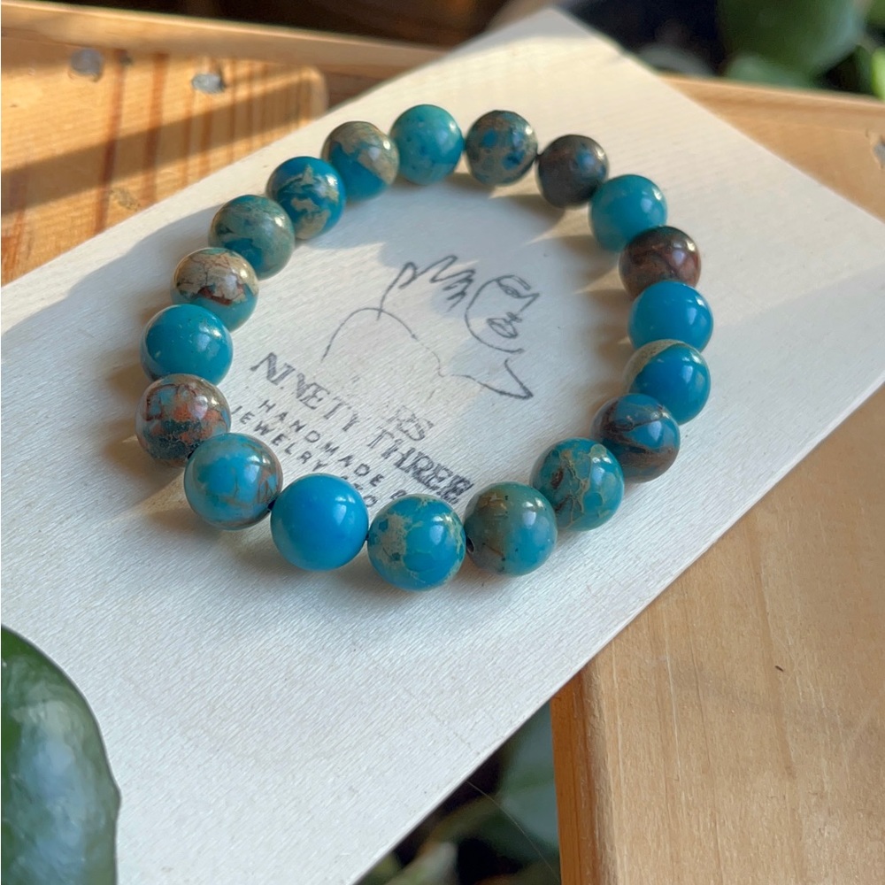 BLUE BROWN IMPERIAL JASPER - Picture 2 of 3